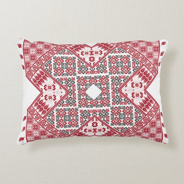 Palestinian Embroidery Pattern Decorative Cushion (Front)