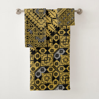 Palestinian Embroidery pattern Printed Design Bath Towel Set