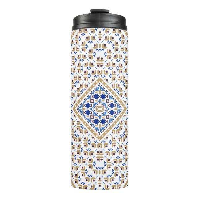 Palestinian Embroidery pattern Printed Design Thermal Tumbler (Front)