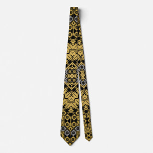 Palestinian Embroidery pattern Printed Design Tie
