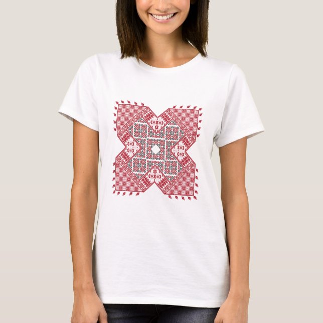 Palestinian Embroidery Pattern T-Shirt (Front)
