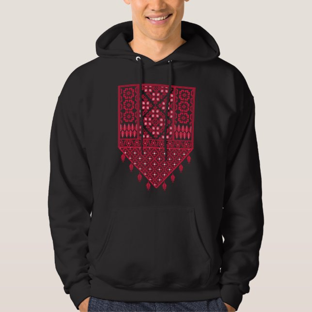 Palestinian Embroidery Tatreez pattern Hoodie (Front)