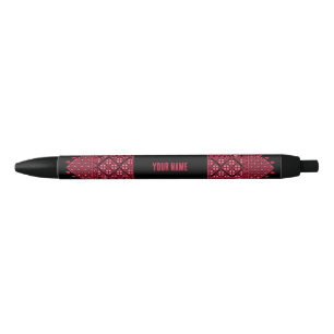 Palestinian Embroidery Tatreez printed design Black Ink Pen