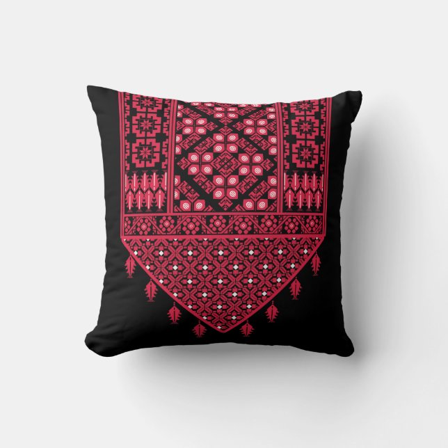 Palestinian Embroidery Tatreez printed design Cushion (Front)