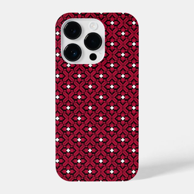 Palestinian Embroidery Tatreez printed design iPhone Case (Back)