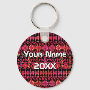 Palestinian Embroidery Tatreez printed Design  Key Ring