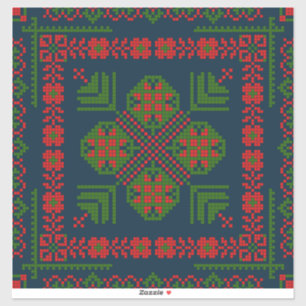 Palestinian Embroidery Tatreez red green 5 Pattern