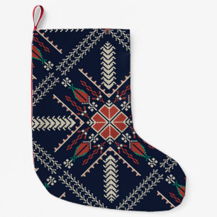 Palestinian Embroidery: Traditional Pattern Design Small Christmas Stocking