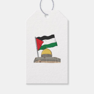 Palestinian flag above the Dome of the Rock Mosque Gift Tags