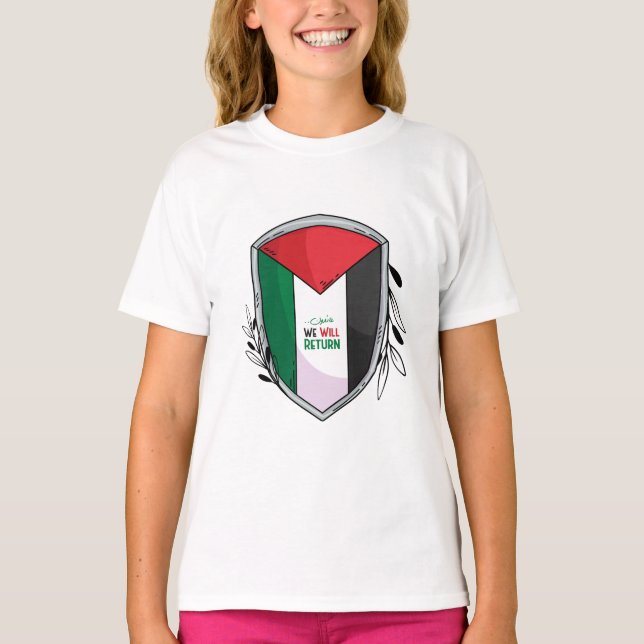 Palestinian Flag and Olive Branches T-Shirt (Front)