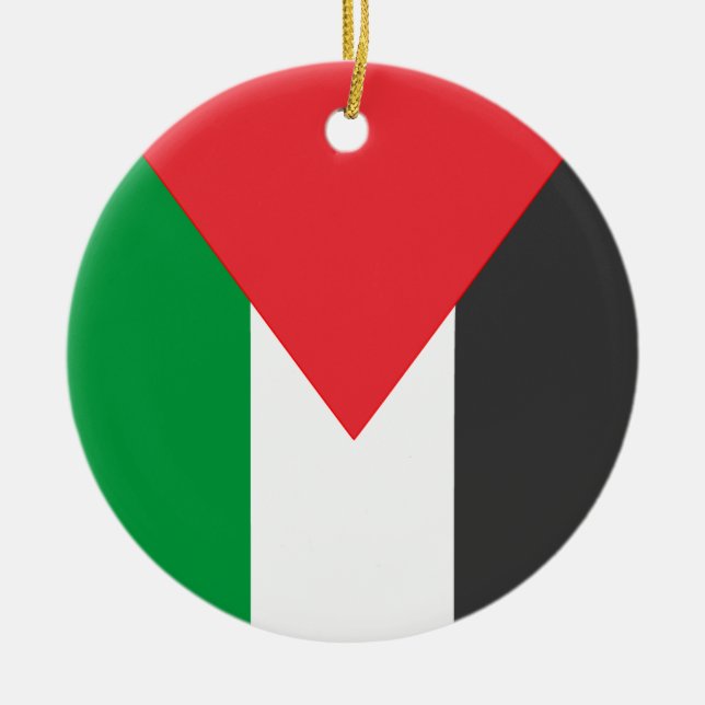 Palestinian flag Free Palestine customised Ceramic Tree Decoration (Front)