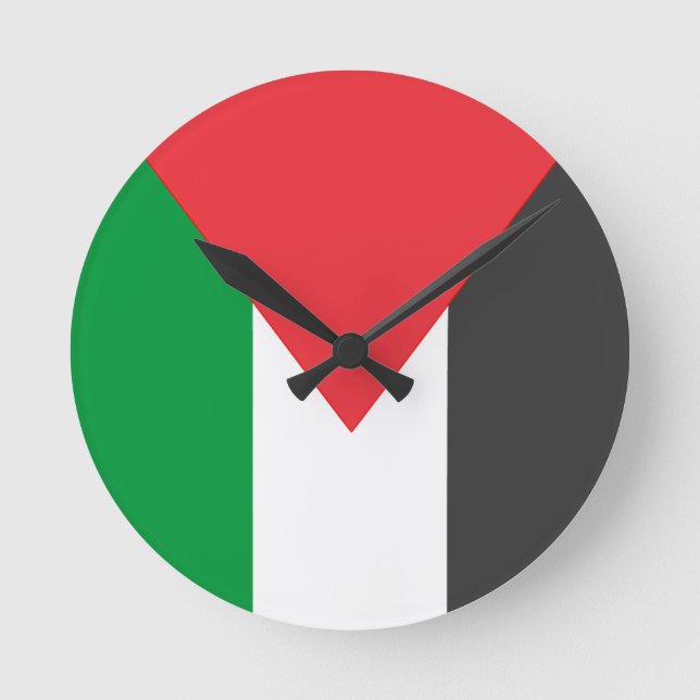 Palestinian flag Free Palestine customised Round Clock (Front)