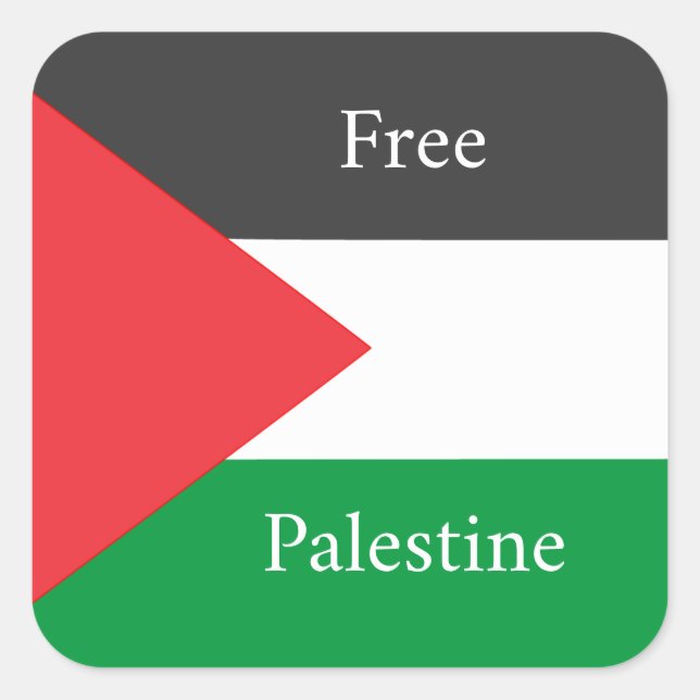 Palestinian flag Free Palestine customised Square Sticker (Front)
