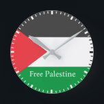 Palestinian flag Free Palestine Round C Pocket Wat Clock<br><div class="desc">Palestinian flag Free Palestine</div>