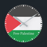 Palestinian flag Free Palestine Round C Pocket Wat Clock<br><div class="desc">Palestinian flag Free Palestine</div>