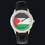Palestinian flag Free Palestine Round C Pocket Wat Watch<br><div class="desc">Palestinian flag Free Palestine</div>