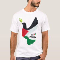 Palestinian Flag in Peace Dove with Palestine Name