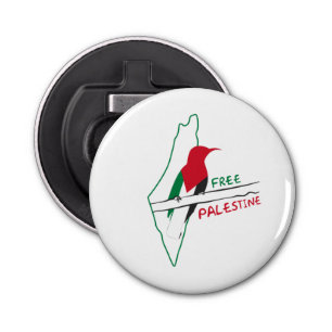 Palestinian flag map bird  bottle opener