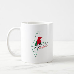 Palestinian flag map bird  coffee mug