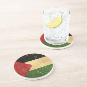 Palestinian Flag Vintage Grunge Coaster
