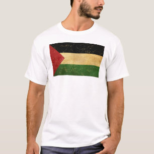 Palestinian Flag Vintage Men's White T-Shirt