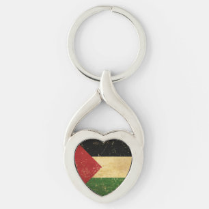 Palestinian Flag Vintage Metal Keychain