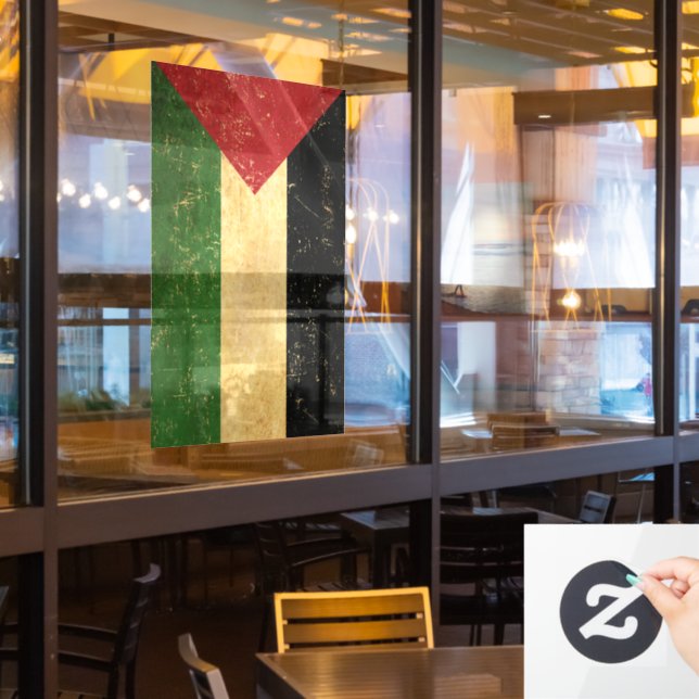 Palestinian Flag Vintage Window Cling (Restaurant Window)