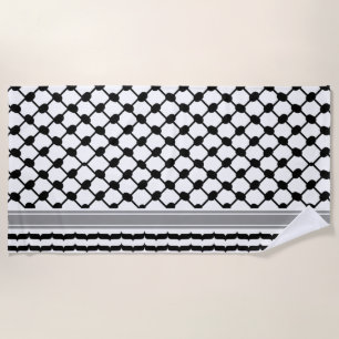 Palestinian Hatta Keffiyeh Kufiya Folk (2 Pattern) Beach Towel