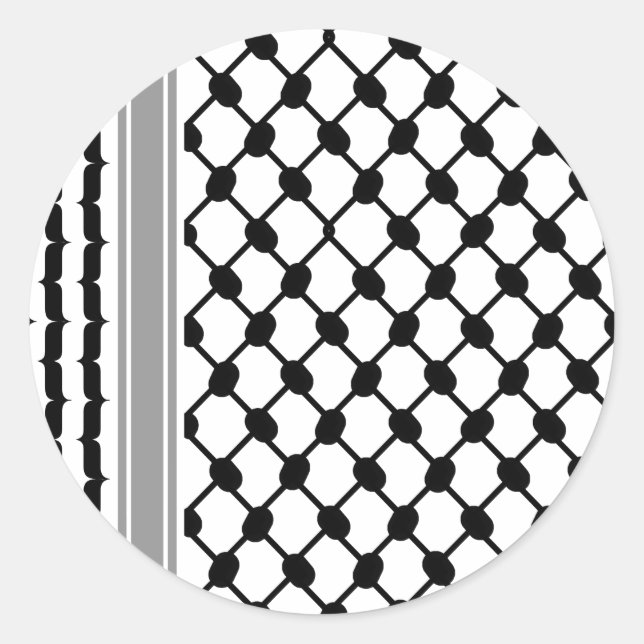 Palestinian Hatta Keffiyeh Kufiya Folk (2 Pattern) Classic Round Sticker (Front)