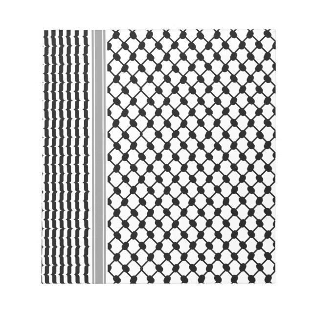 Palestinian Hatta Keffiyeh Kufiya Folk (2 Pattern) Notepad (Front)