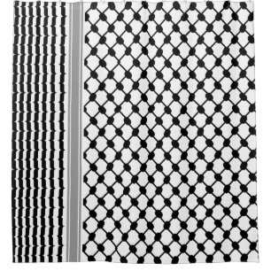 Palestinian Hatta Keffiyeh Kufiya Folk (2 Pattern) Shower Curtain