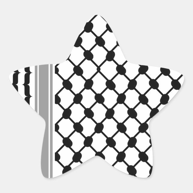 Palestinian Hatta Keffiyeh Kufiya Folk (2 Pattern) Star Sticker (Front)