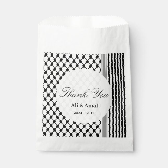 Palestinian Hatta Keffiyeh Thank You Wedding  Favour Bags (Front)