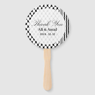 Palestinian Hatta Keffiyeh Thank You Wedding  Hand Fan