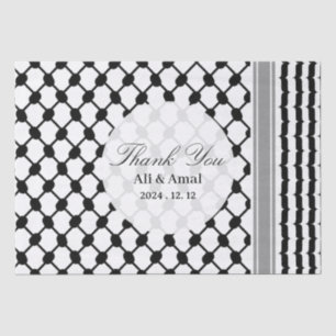 Palestinian Hatta Keffiyeh Thank You Wedding  Tissue Paper