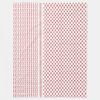 Palestinian Hatta Kufiya Traditional Pattern#2-Red Fleece Blanket