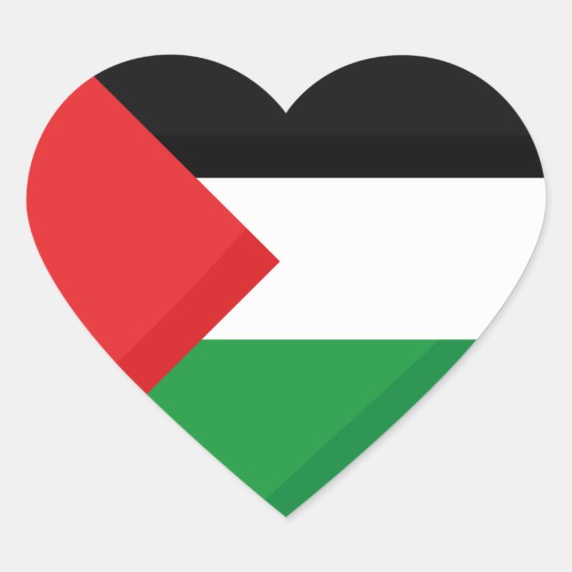 Palestinian Heart 1 1/2 Sticker (Sheets of 20)  (Front)
