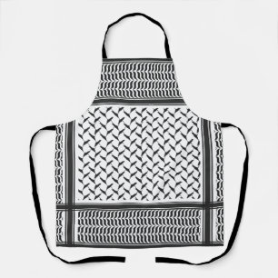 Palestinian Joranian kuffiya black and white Apron