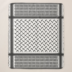 Palestinian Joranian kuffiya black and white Sherpa Blanket