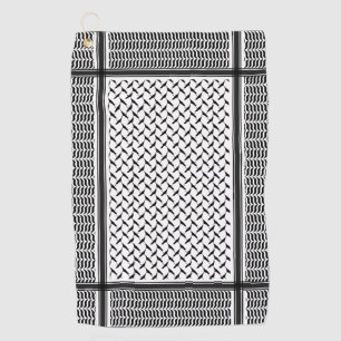 Palestinian Joranian kuffiya black & white shemag  Golf Towel