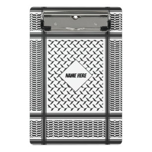 Palestinian Joranian kuffiya black & white shemag Mini Clipboard