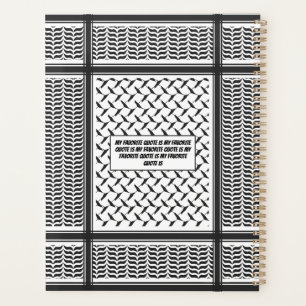 Palestinian Joranian kuffiya black & white shemag  Planner