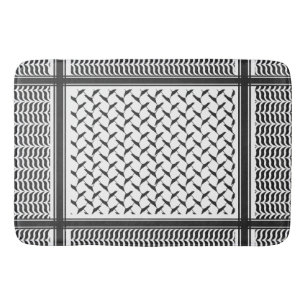 Palestinian Joranian kuffiya black & white shemagh Bath Mat