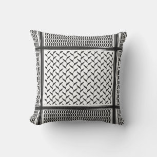 Palestinian Joranian kuffiya black & white shemagh Cushion