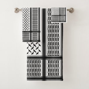Palestinian keffiyeh bath towel set