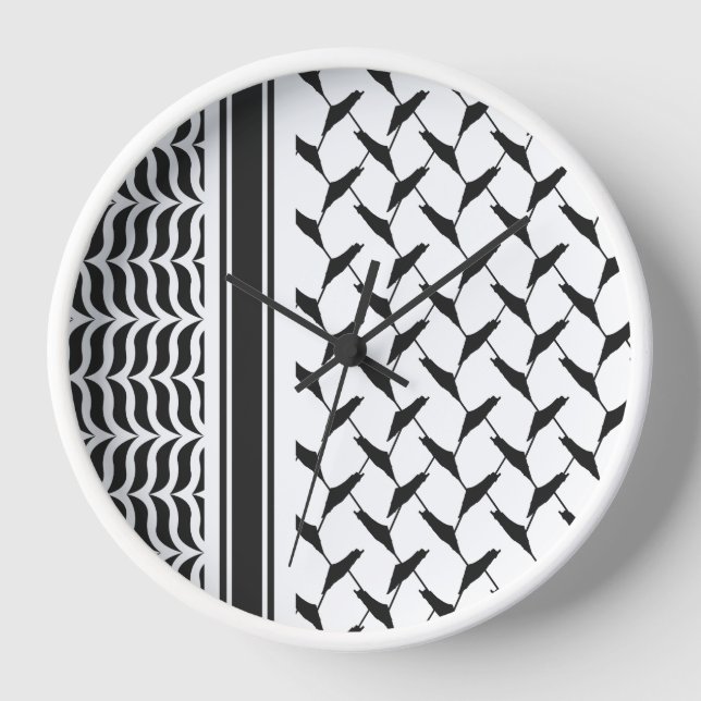 Palestinian keffiyeh clock (Front)