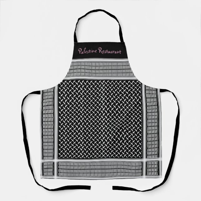 Palestinian Keffiyeh custom Name Apron (Front)