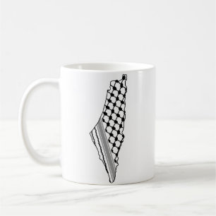 Palestinian keffiyeh, free map of Palestine Kufiya Coffee Mug