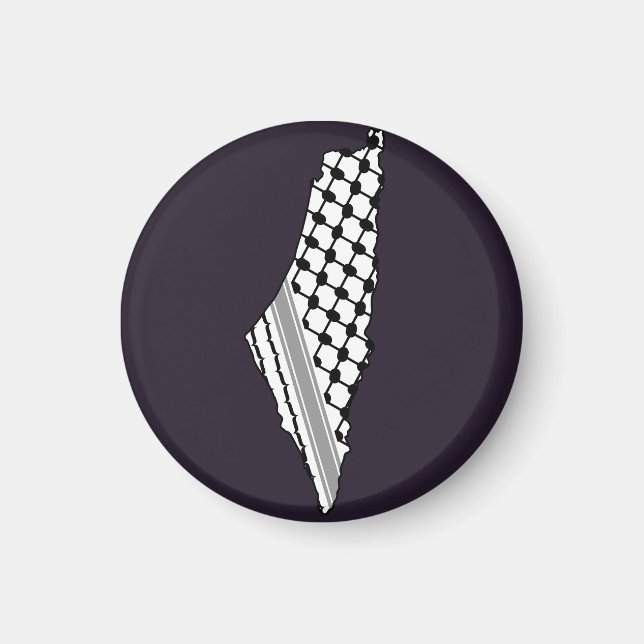 Palestinian keffiyeh, free map of Palestine Kufiya Magnet (Front)