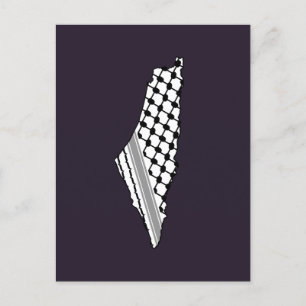 Palestinian keffiyeh, free map of Palestine Kufiya Postcard